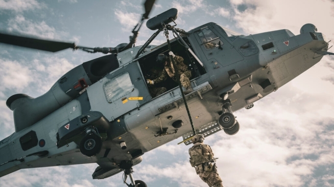 Soliders in a helicotpor